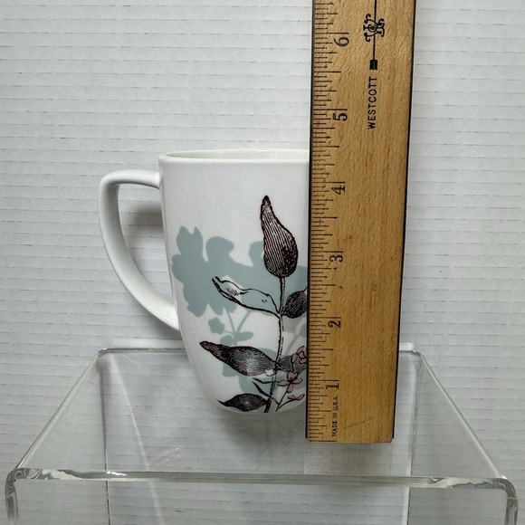 6 Corelle Coordinates Coffee Tea Porcelain Mugs Cups Brown Light Blue White - Picture 6 of 7